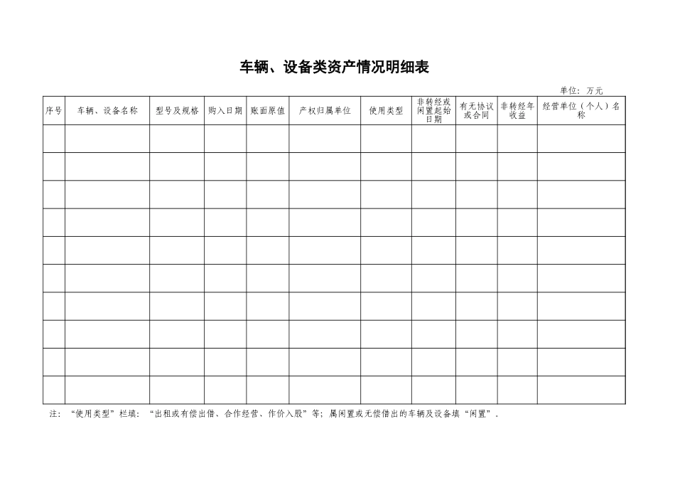 车辆、设备类资产情况明细表【盘古文库】_第1页