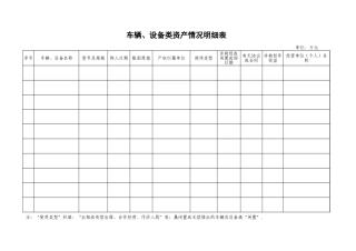 车辆、设备类资产情况明细表【盘古文库】
