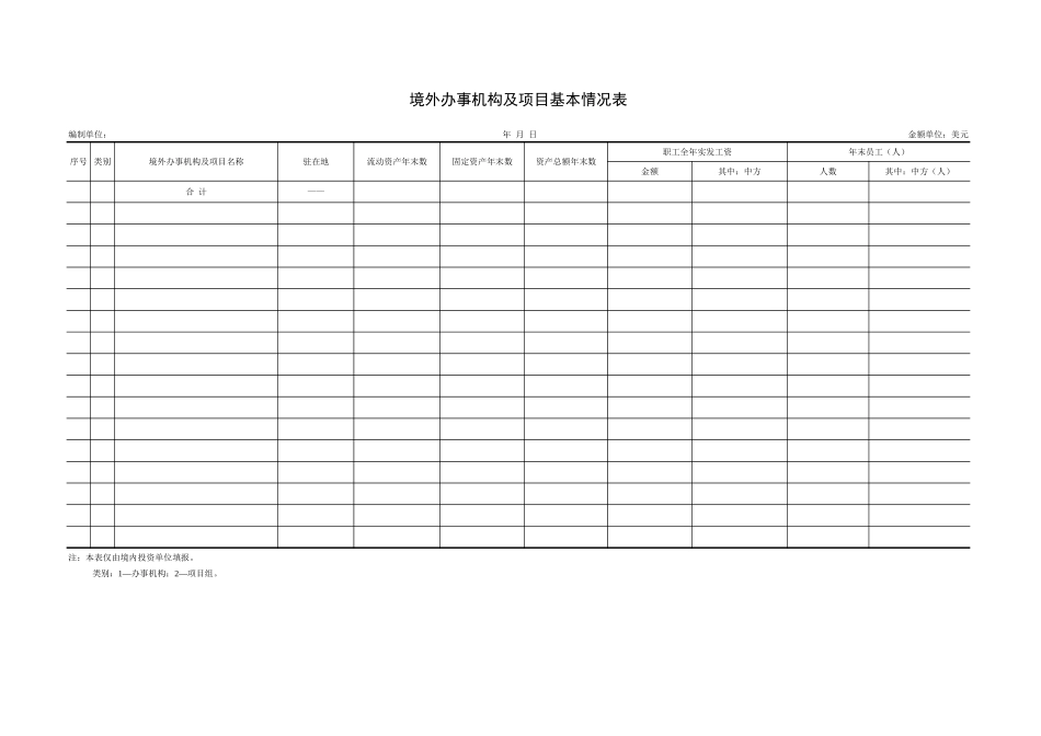 境外办事机构及项目基本情况表-文档_第1页