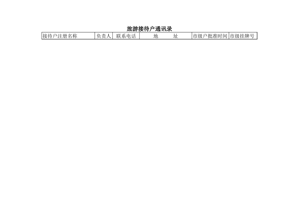 旅游接待户通讯录盘古文库_第1页