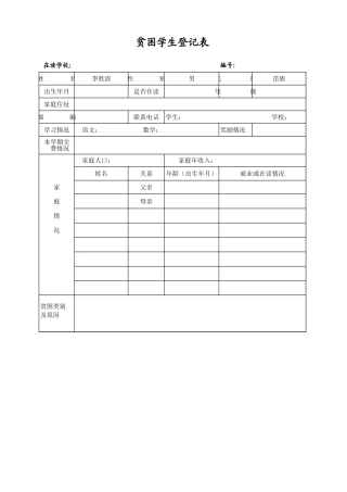 贫困学生登记表-文库