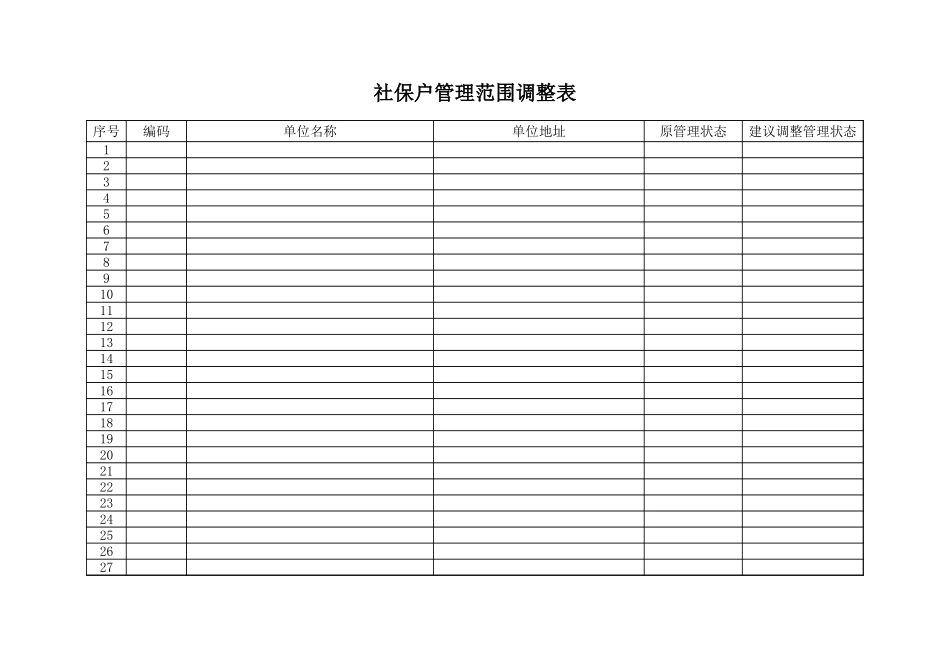 社保户管理范围调整表【盘古文库】_第1页