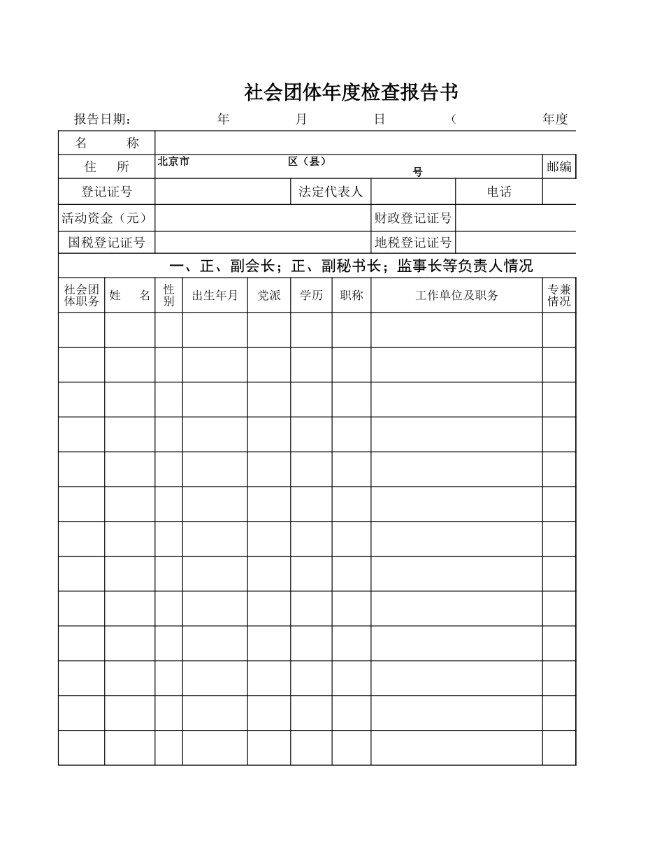 社会团体年度检查报告书【盘古文库】_第1页