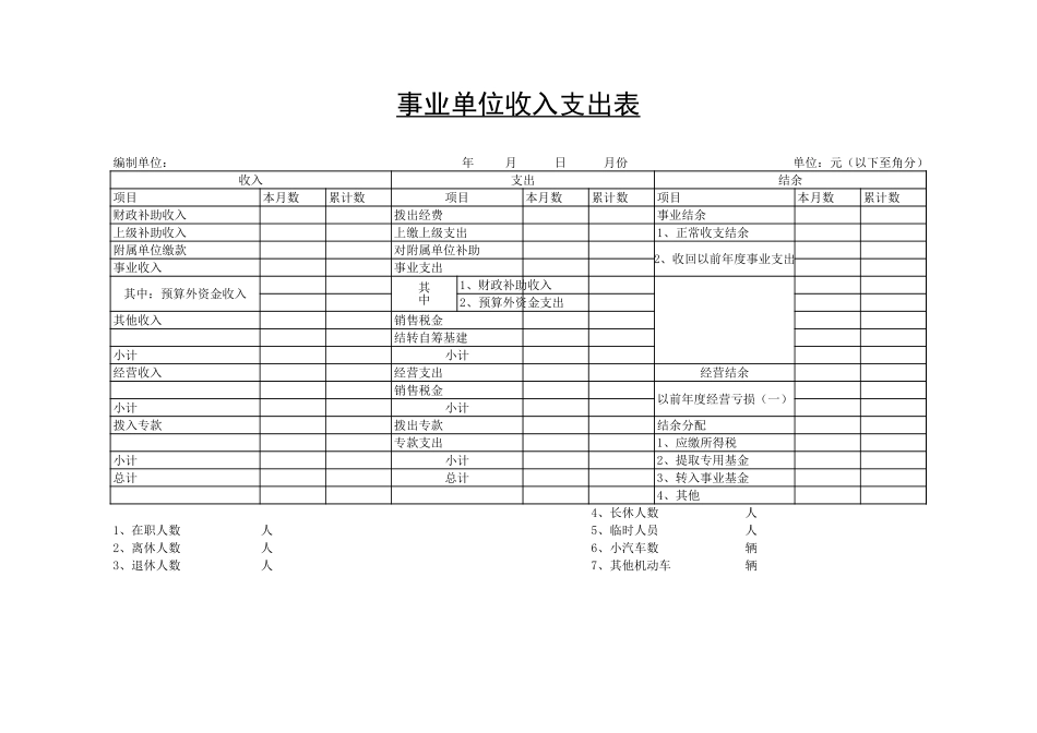 事业单位收入支出表【盘古文库】_第1页
