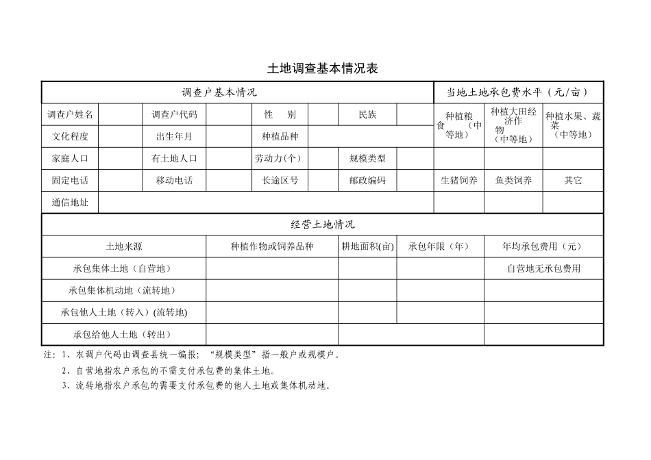 土地调查基本情况表-360文库_第1页