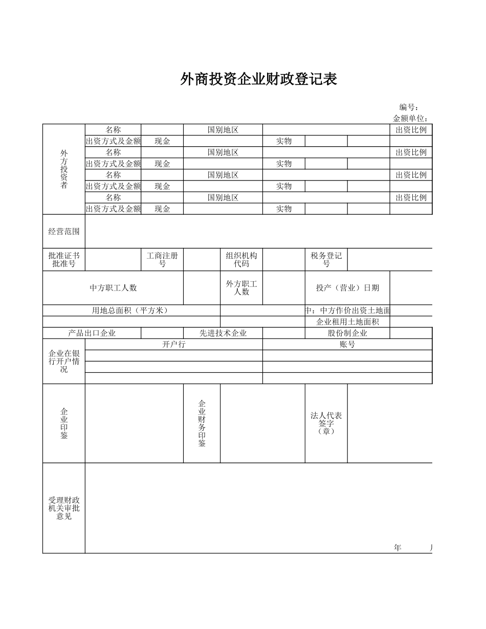 外商投资企业财政登记表2-人人文库_第1页