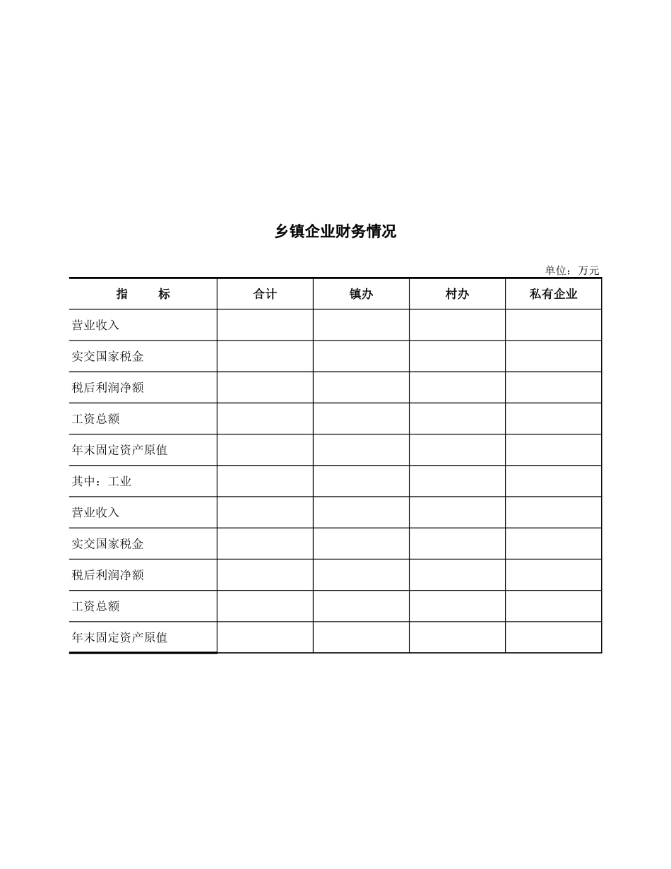 乡镇企业财务情况-免费下载_第1页