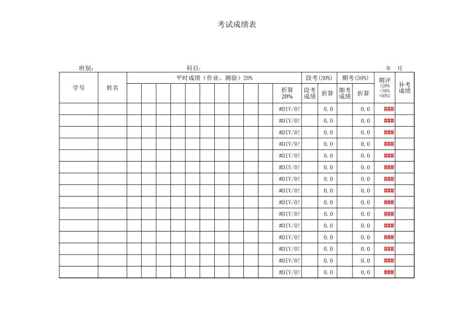 学生成绩表（分析表）【盘古表格】_第1页