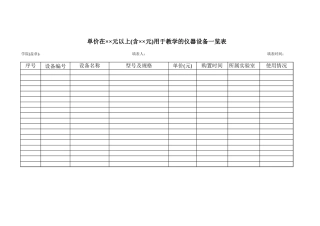 用于教学的仪器设备一览表-盘古文库