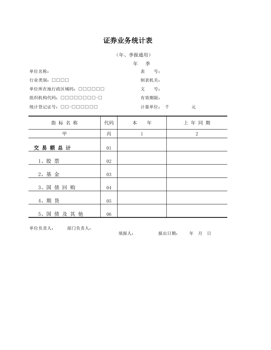 证券业务统计表-文库_第1页