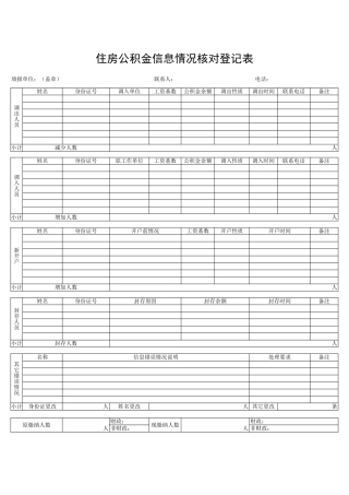 住房公积金信息情况核对登记表-人人文库