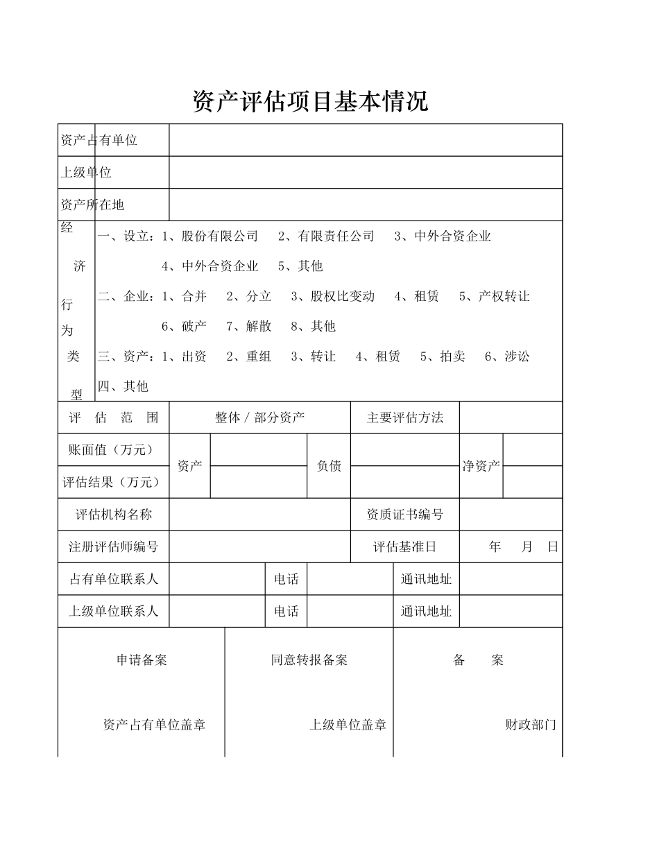 资产评估项目基本情况-盘古文库免费下载_第1页