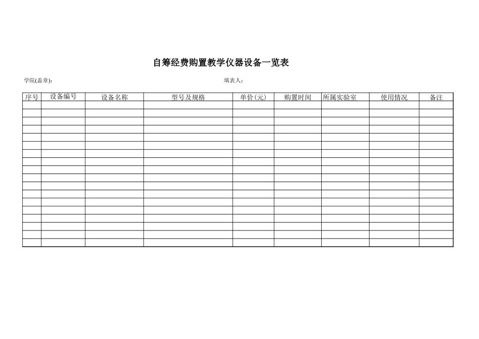 自筹经费购置教学仪器设备一览表-盘古文库免费下载_第1页