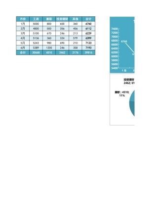 半年收入分析表