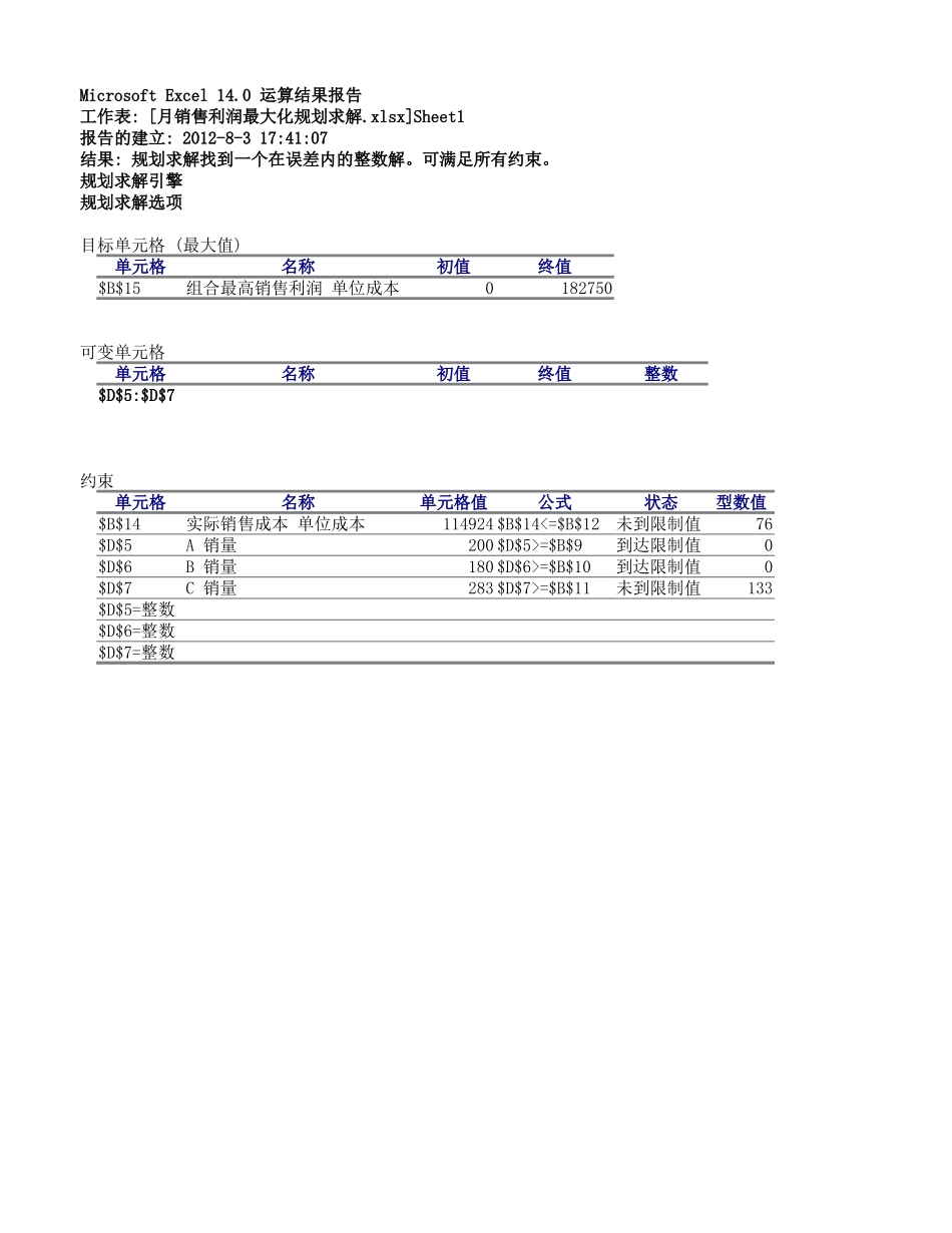 利润最大化营销方案求解-盘古文库免费下载_第1页