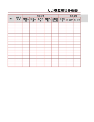 人力资源现状分析表