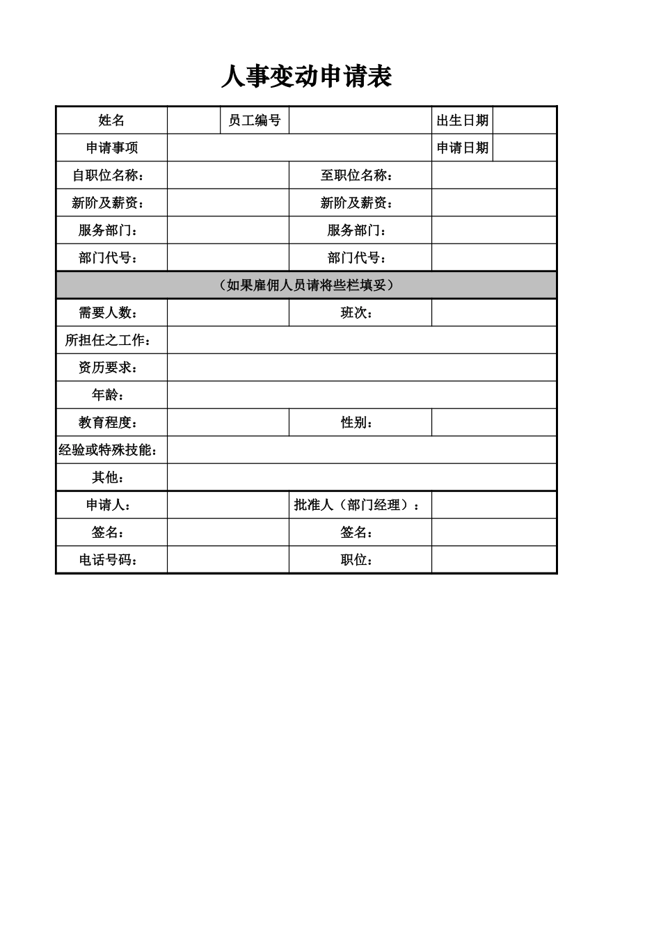 人事变动申请表_第1页