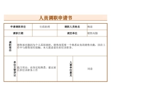 人员调职申请书