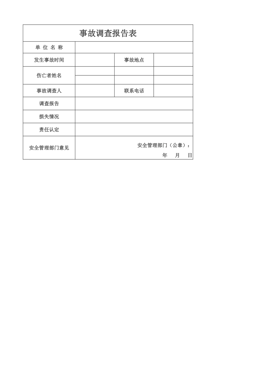意外事故报告表_第1页