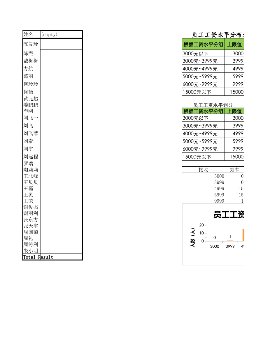 员工工资水平分布表_第1页