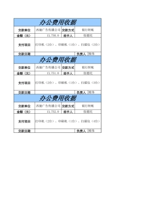 办公费用收据