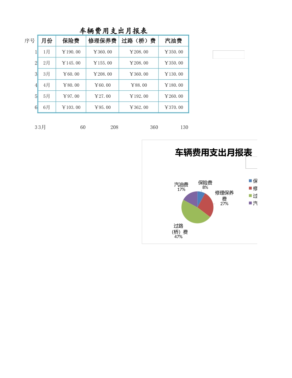 车辆费用支出月报表_第1页