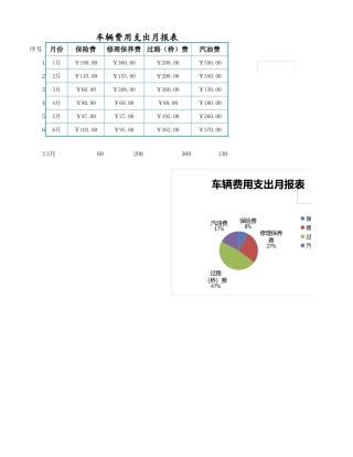车辆费用支出月报表