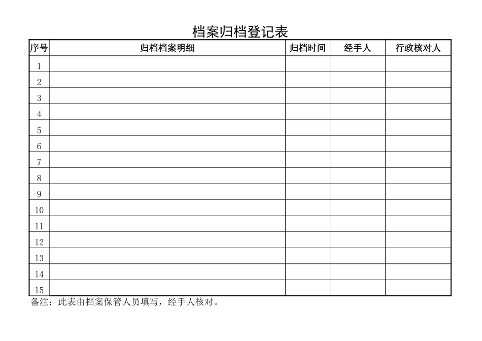 档案归档登记表 (1)_第1页