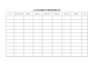 档案使用登记表