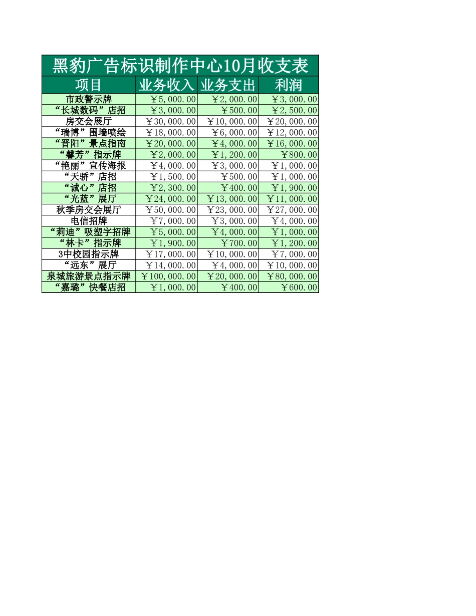 公司收支表_第1页