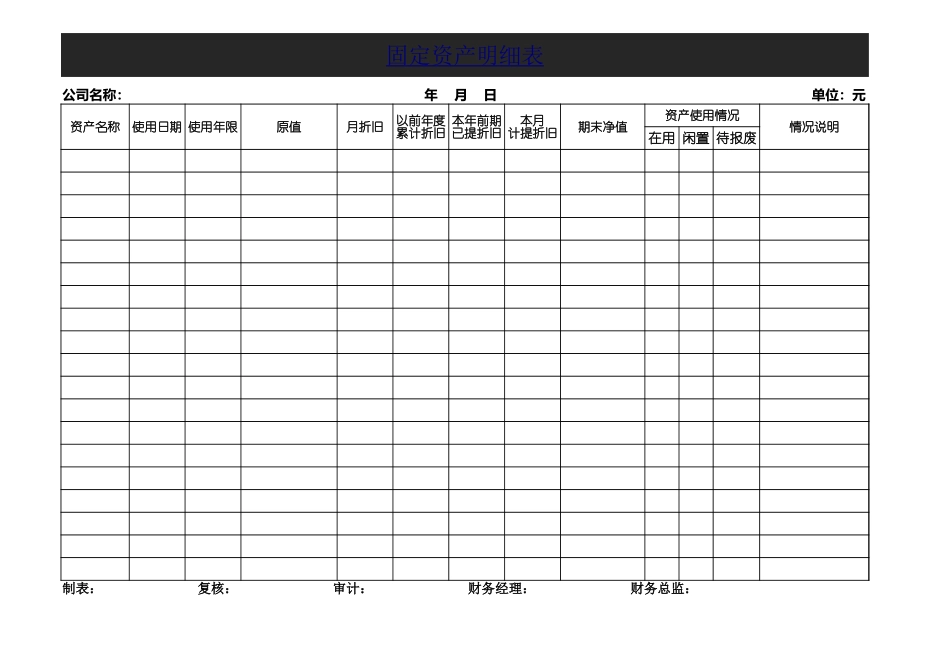 固定资产明细表_第1页