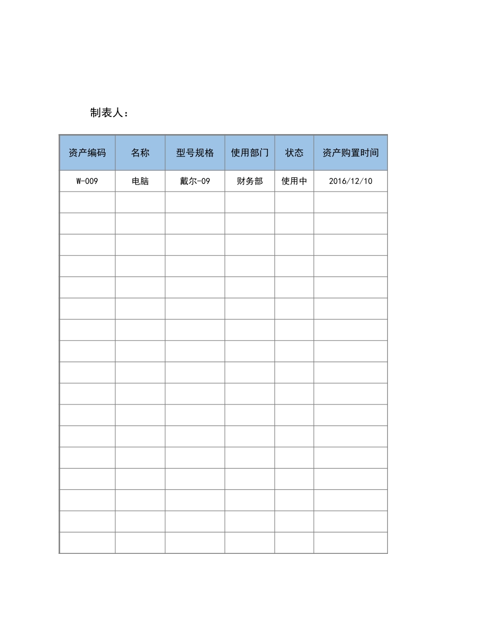 固定资产明细表0_第1页