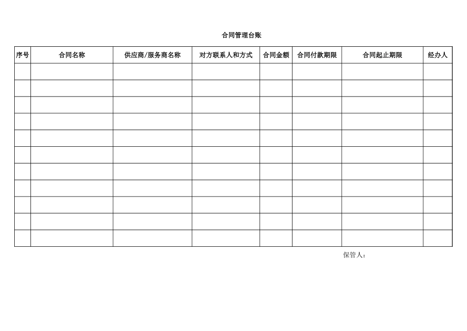 合同管理台账 (1)_第1页