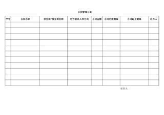 合同管理台账 