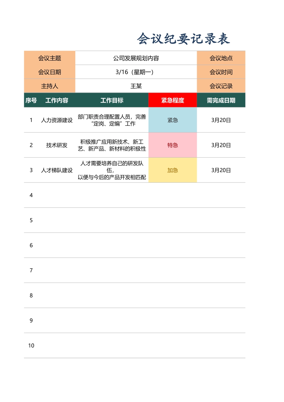 会议纪要记录表_第1页