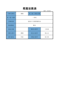 奖惩呈报表
