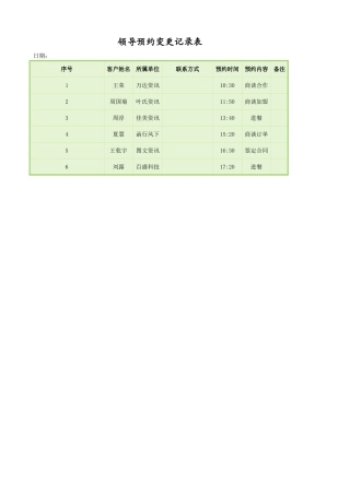 领导预约变更记录表