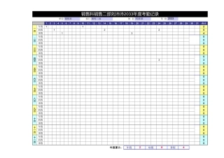 年度考勤记录表