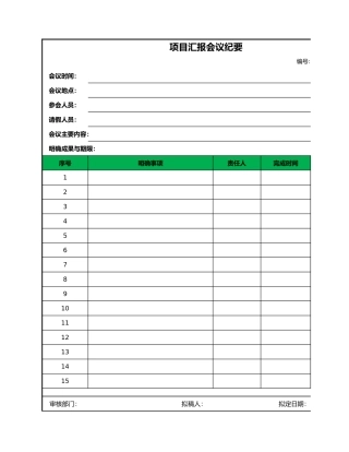 项目汇报会议纪要