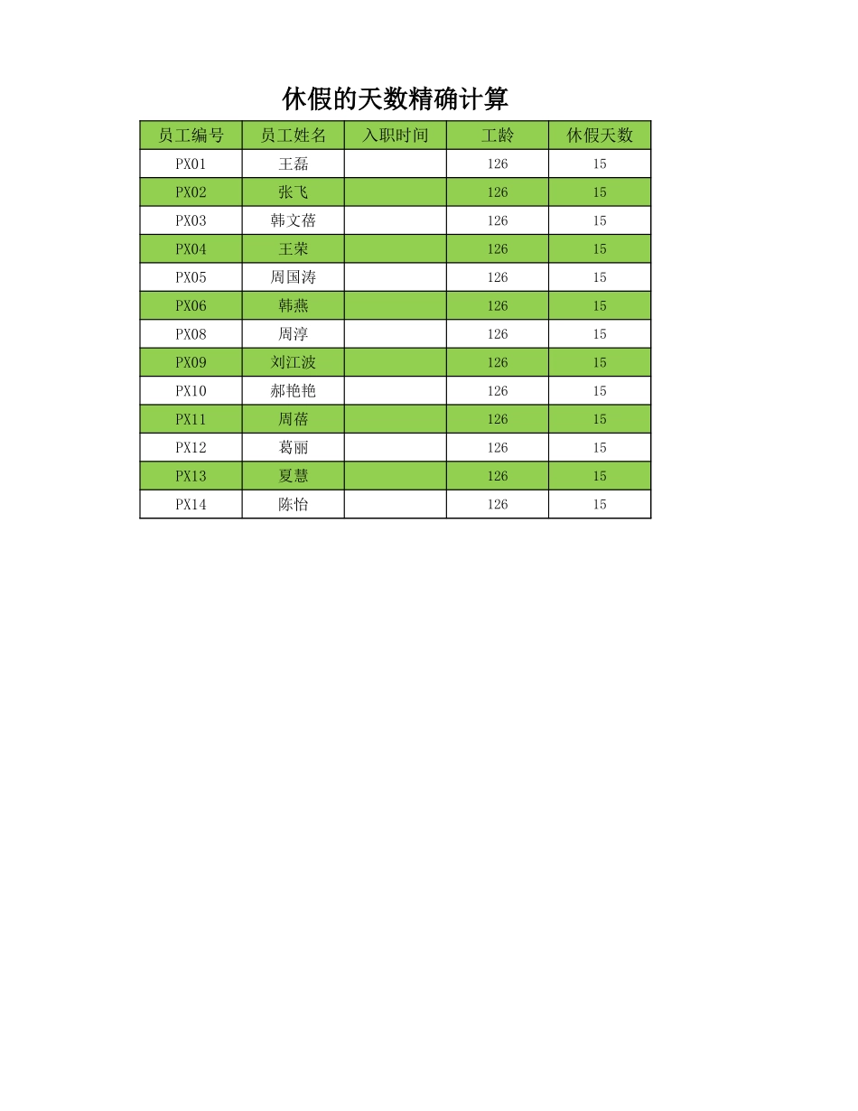 休假天数的精确计算_第1页