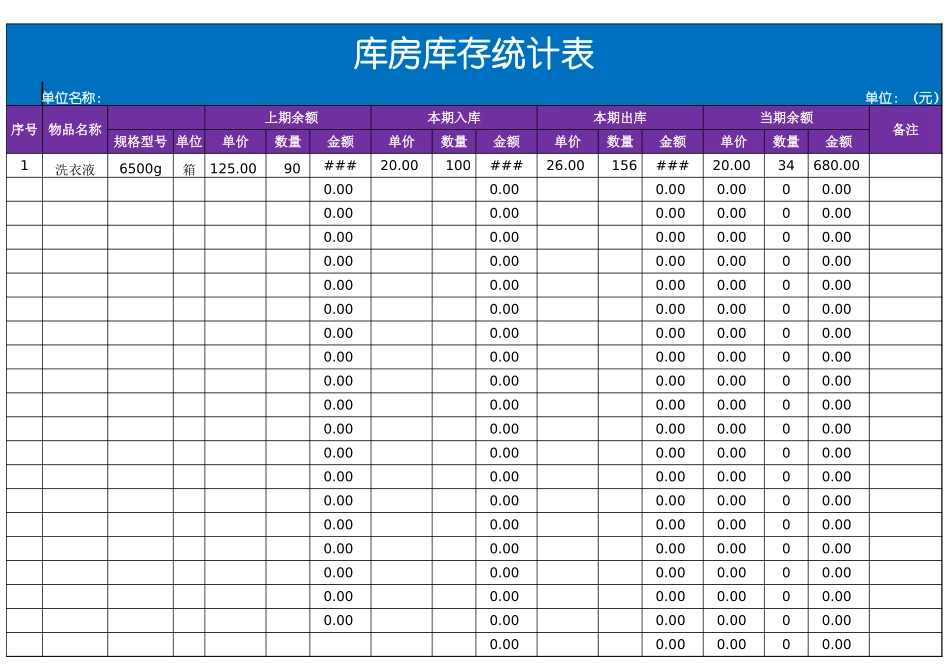 库房库存统计表_第1页