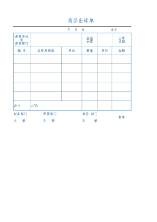 商品出库单