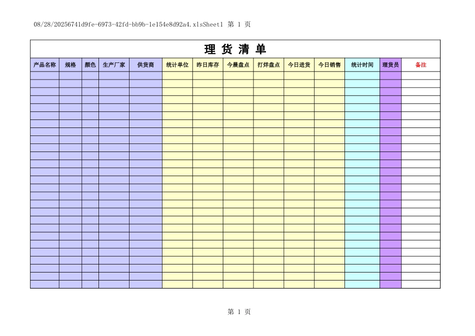 小型超市理货表格_第1页