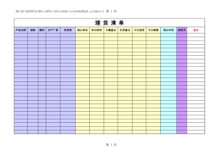 小型超市理货表格