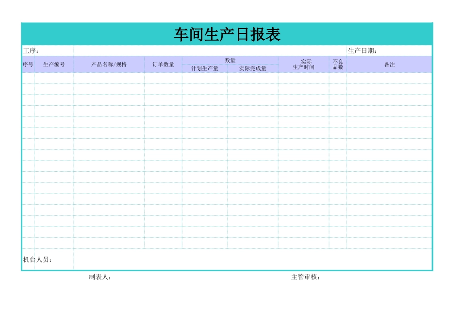 车间生产日报表43_第1页