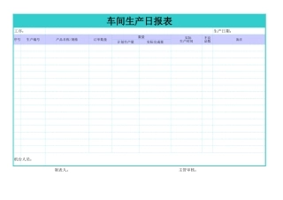 车间生产日报表43