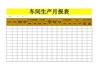 车间生产月报表