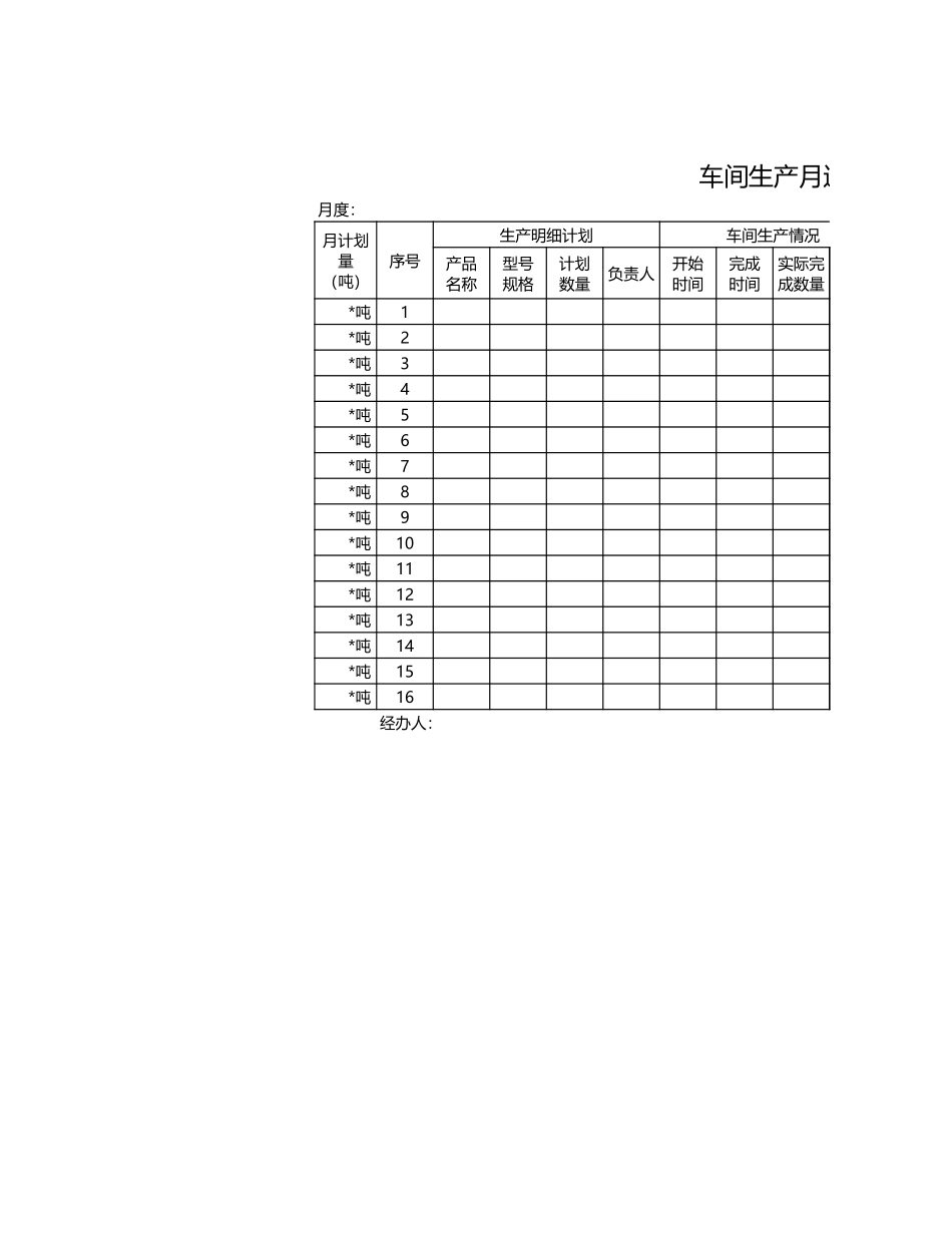车间生产月进度表_第1页