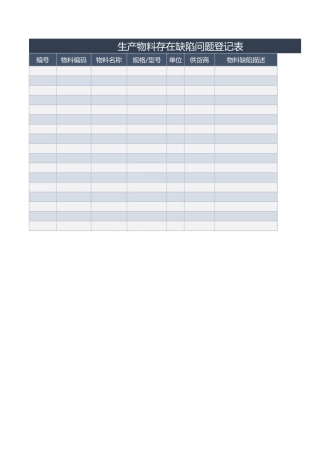 存在缺陷问题登记表