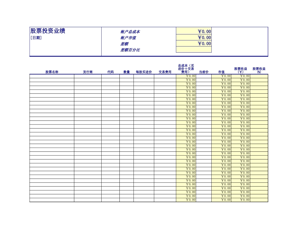 股票投资业绩表格_第1页